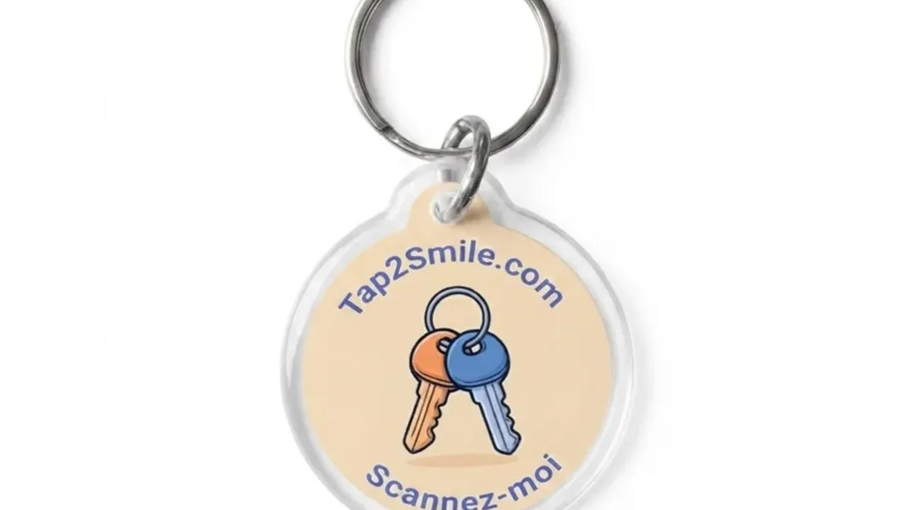 Porte-clés connecté Tap2Smile avec QR code